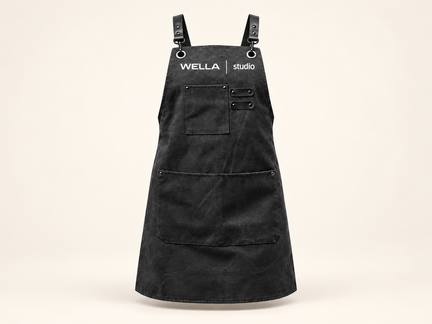 Black Wella Studio professional salon apron